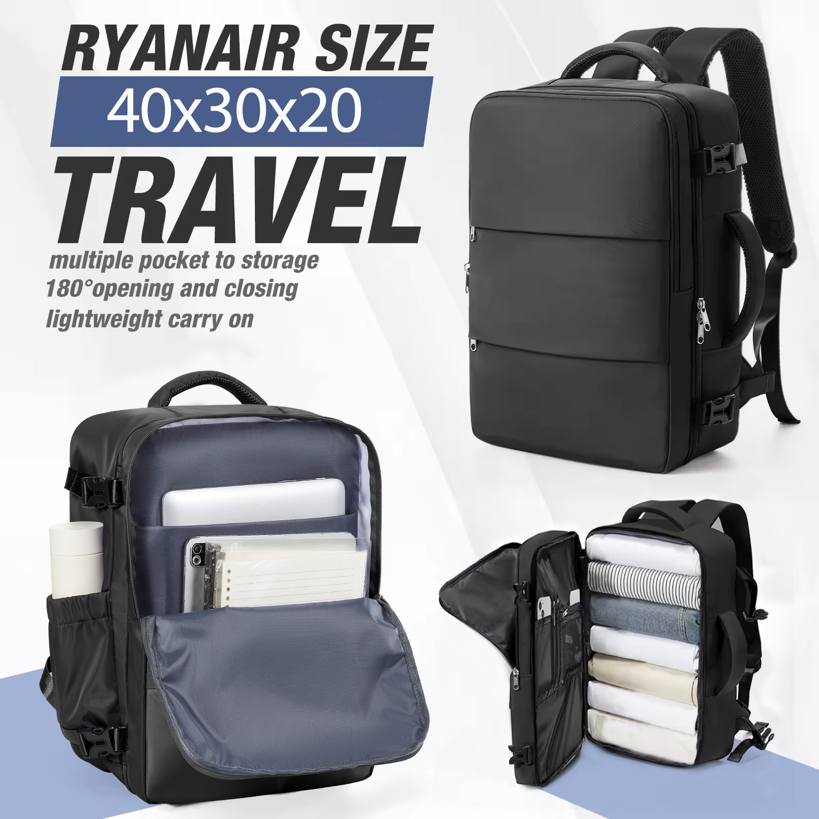 Laptop Travel Backpack Business Carry On Cabin Bag for Men and Women