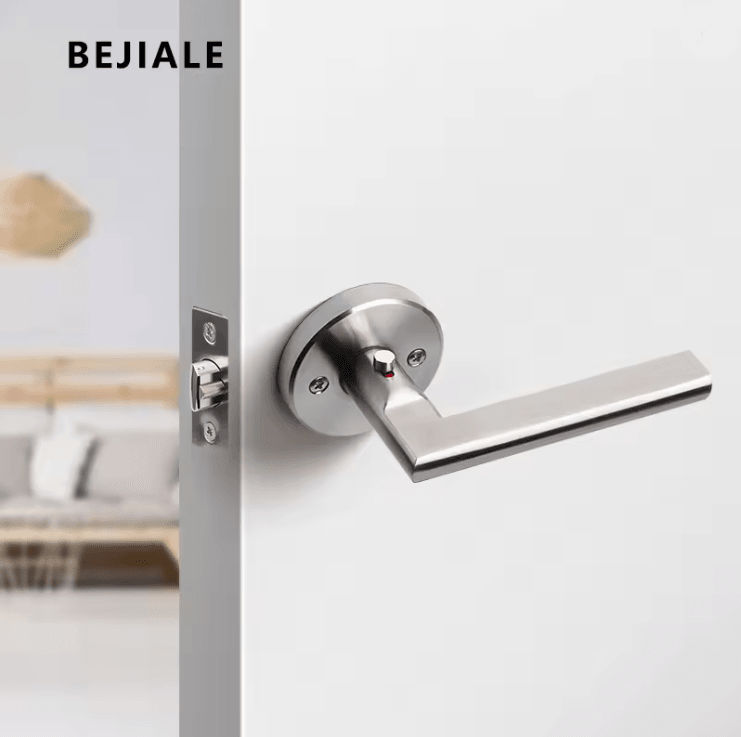HomeGuard Stainless Bathroom Handle Lock with Indicator