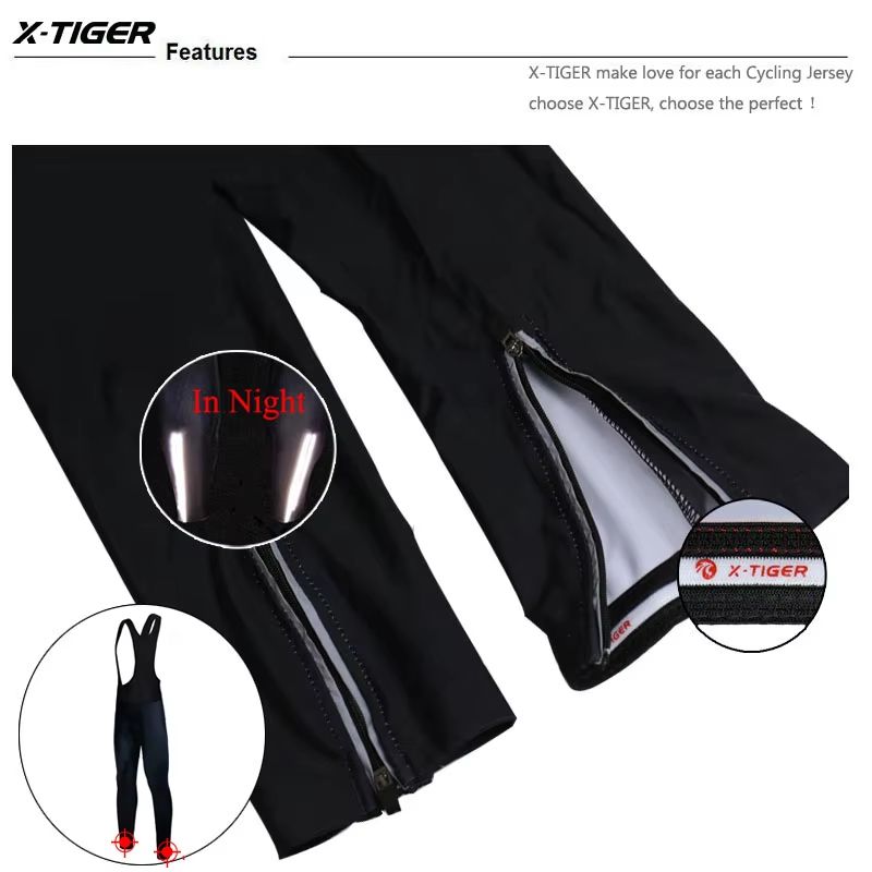 X-TIGER Winter Thermal Cycling Bib Trousers with Coolmax 5D Gel Pad