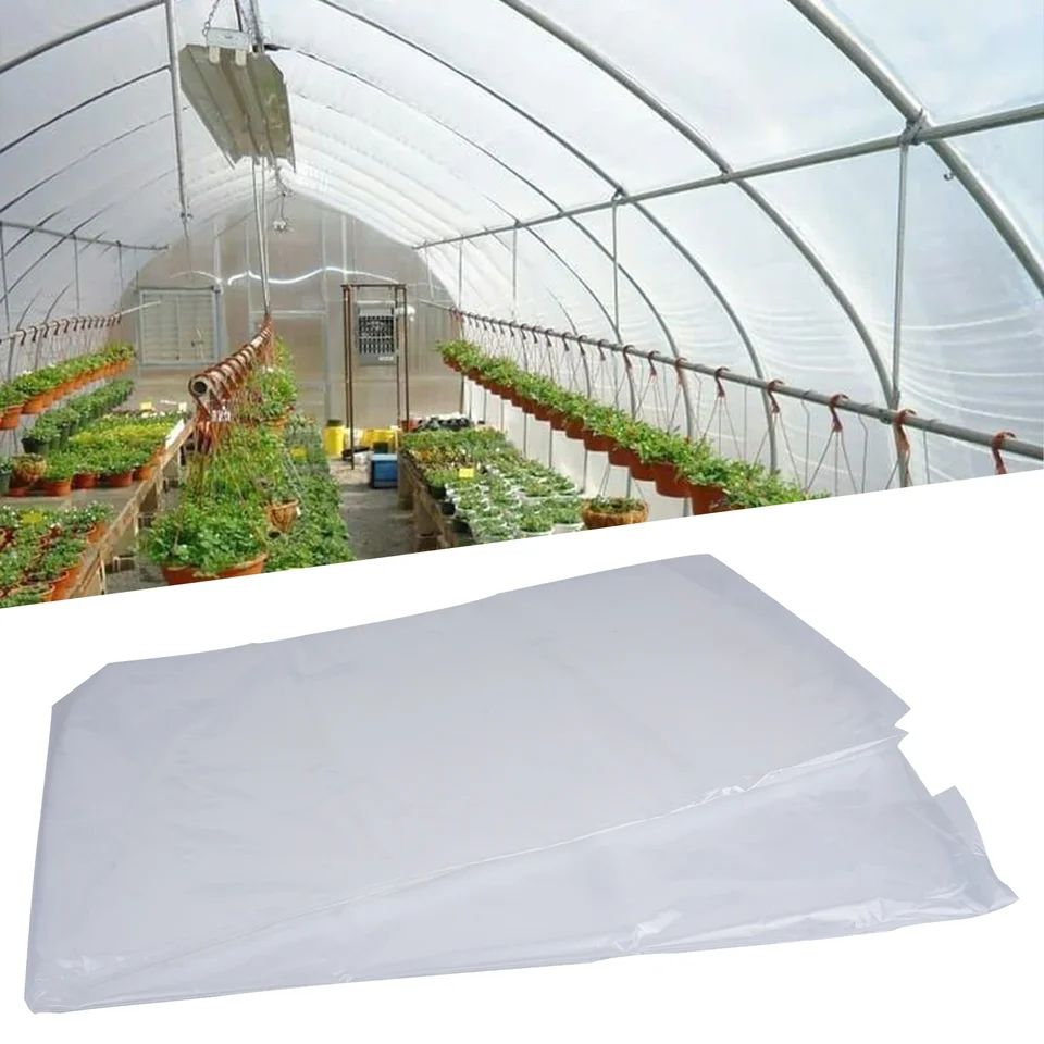 Clear Greenhouse Plastic Sheeting Cold Protection Cover, Waterproof UV-Resistant Garden Plant Frost Shield Film