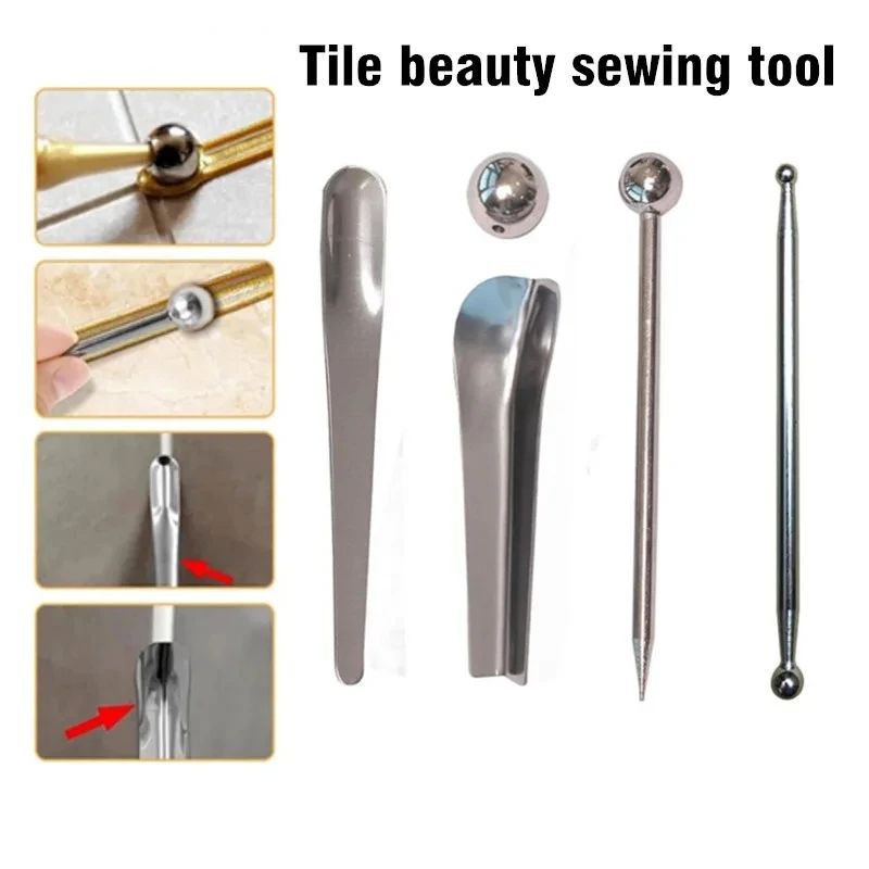 Premium 5-Piece Caulking Nozzle & Finishing Spatula Kit - Smooth Sealant & Grout Tool