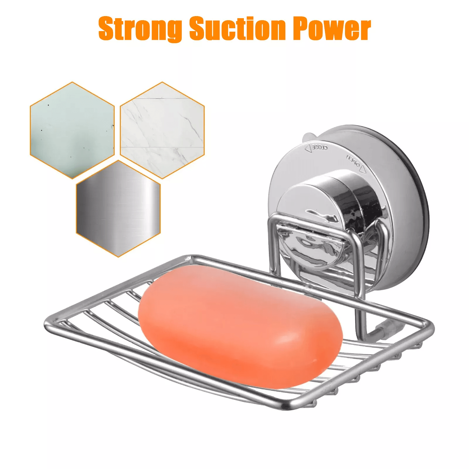 Stainless Steel Soap Dish Wall Mounted Holder for Shower & Bathroom Storage