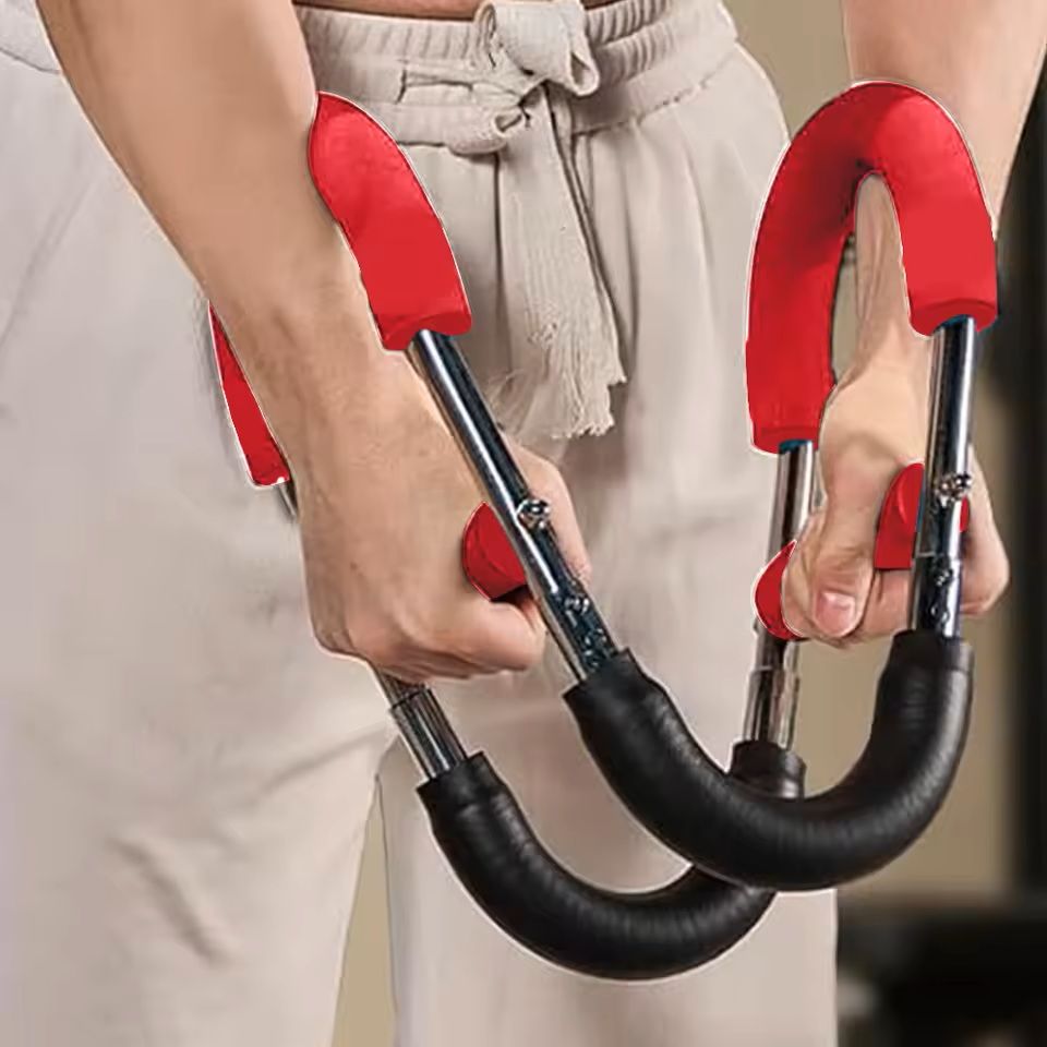 Adjustable Arm Exerciser Bar with Foam Handle and Chest Expander