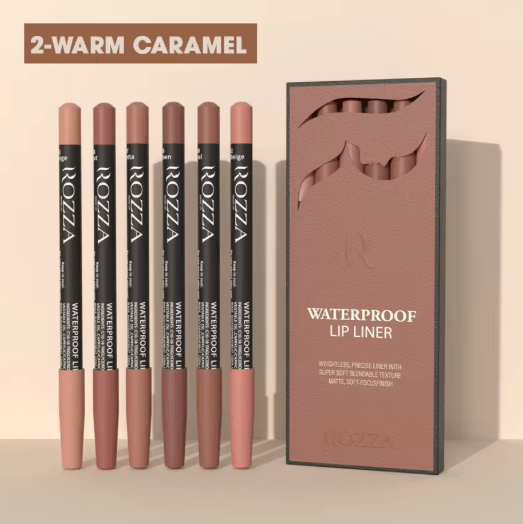 Rozza Waterproof Lip Liner Pencil Set Matte Precision Lip Definer Kit