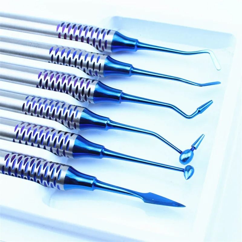 Dental Composite Resin Filling Spatula Set With Titanium Plated Heads