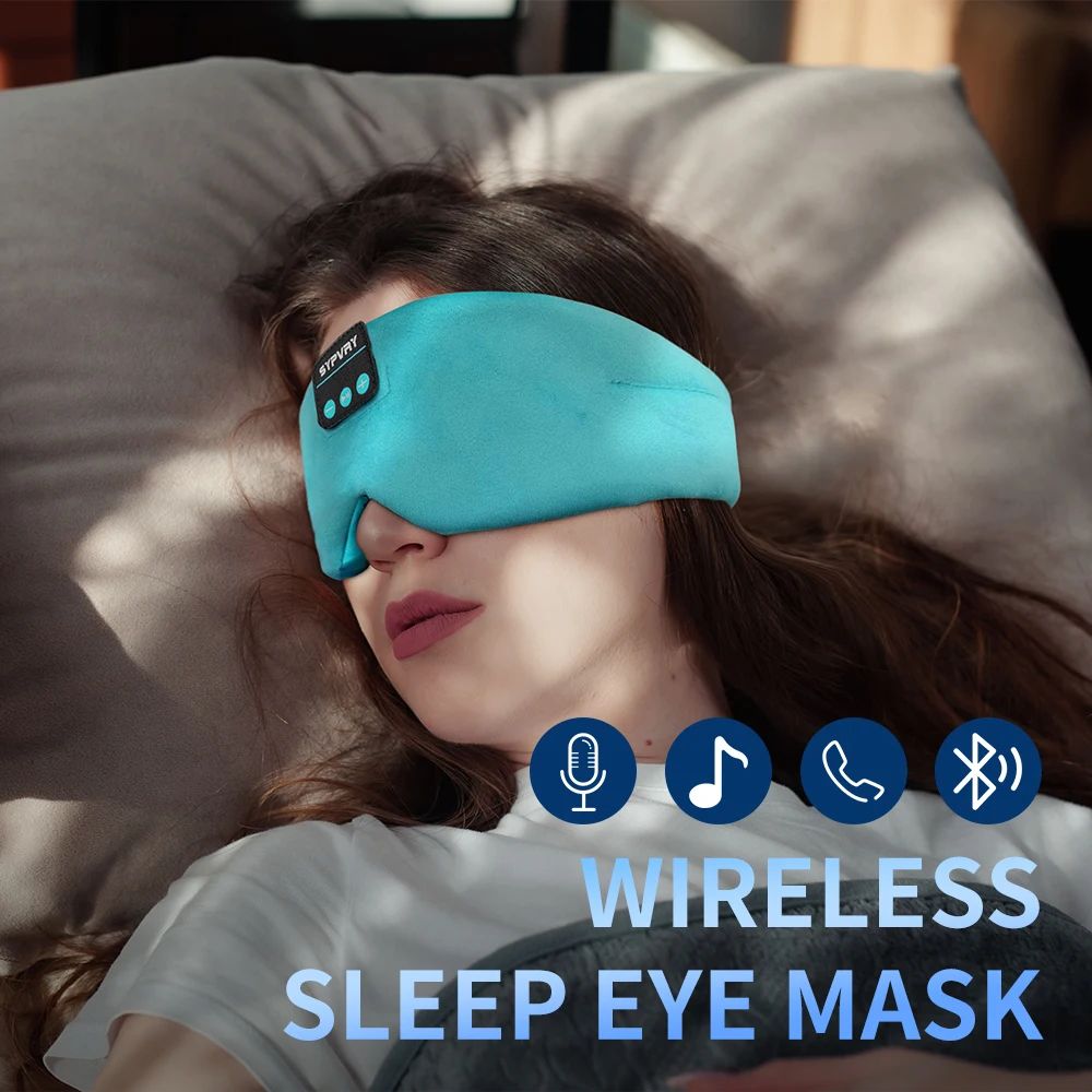 Soft Silk Bluetooth Sleep Mask Headphones with Wireless Music and Adjustable Fit