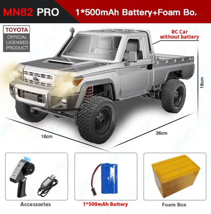 1 to 12 Scale RC Off Road Truck with 4WD and Controllable Headlights