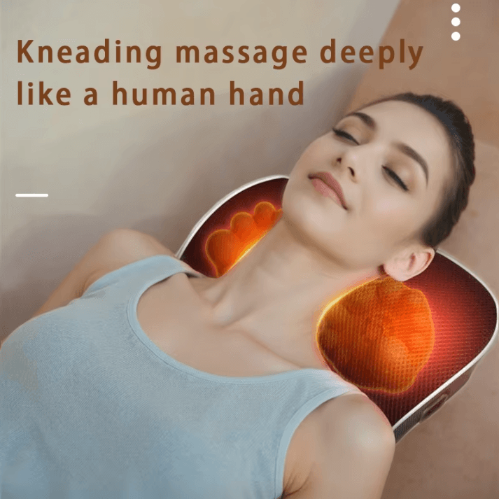 Electric Shiatsu Head, Neck and Cervical Traction Body Massager – Heated Vibration Car and Home Back Pillow