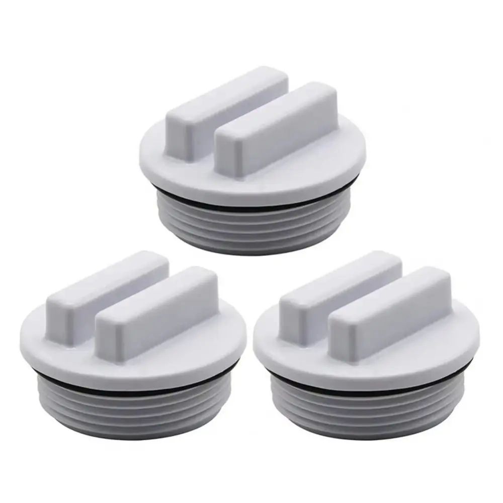 Universal Threaded Pool Winterizing Plug – Leak-Tight Pool Return Line Sealing Plug (White/Black)