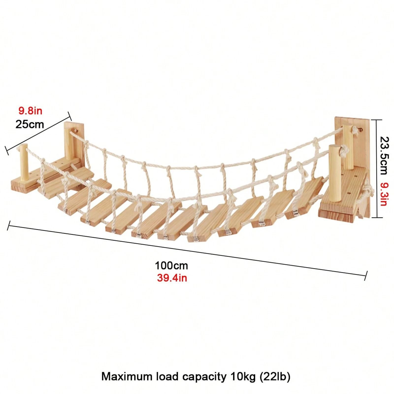 Premium Wall-Mounted Wooden Cat Bridge and Climbing Ladder