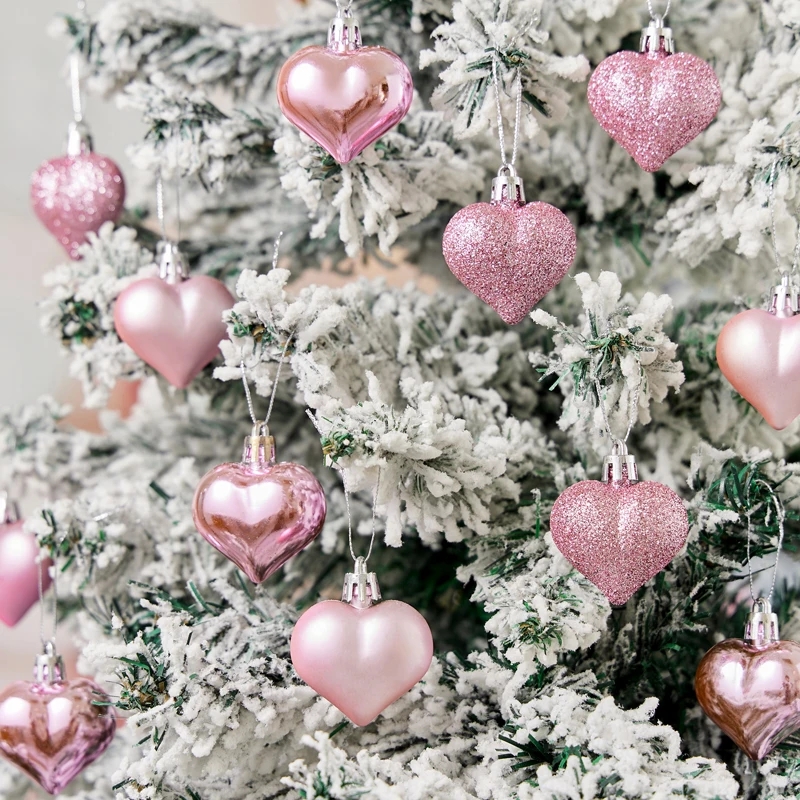 Heart Pendant, Valentine Day Heart Ball Decorations, Hanging Ornament for Christmas Tree
