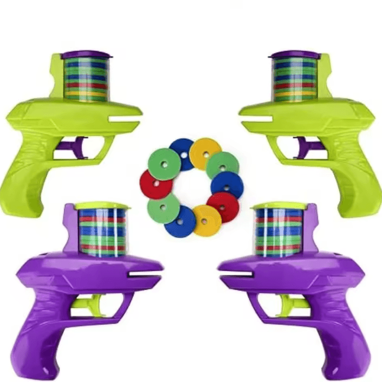 Kids Outdoor Flying Disc Launcher Gun – Parent-Child Interactive Foam Disc Toy