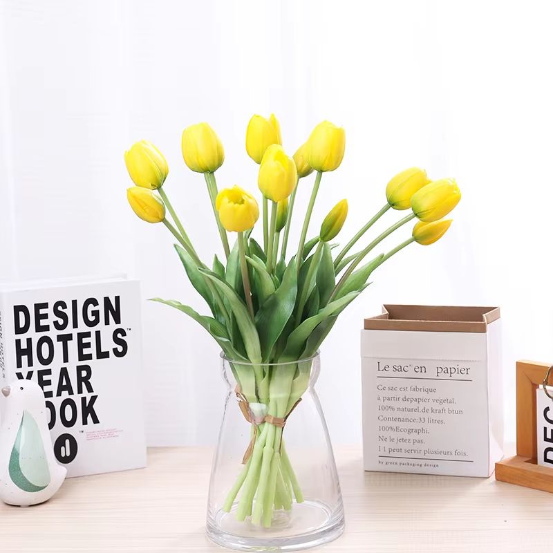 5pcs Real Touch Artificial Tulips – High-Quality Pink Silicone Fake Flowers for Home Decor, Weddings & Bouquets