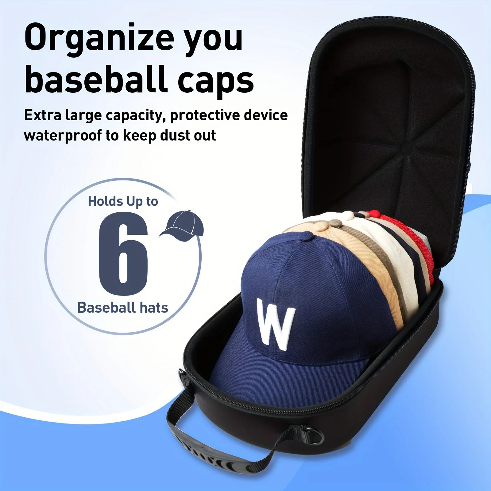 Hard Shell hat travel case – EVA baseball cap carrying case to protect, store, and display caps