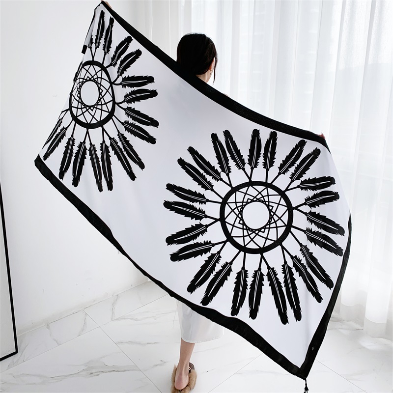 Summer Beach Dress, Cotton Linen Bikini Cover-ups Sarong Wrap Scarf, Women Brazilian Swimsuit Bathing Cover Up