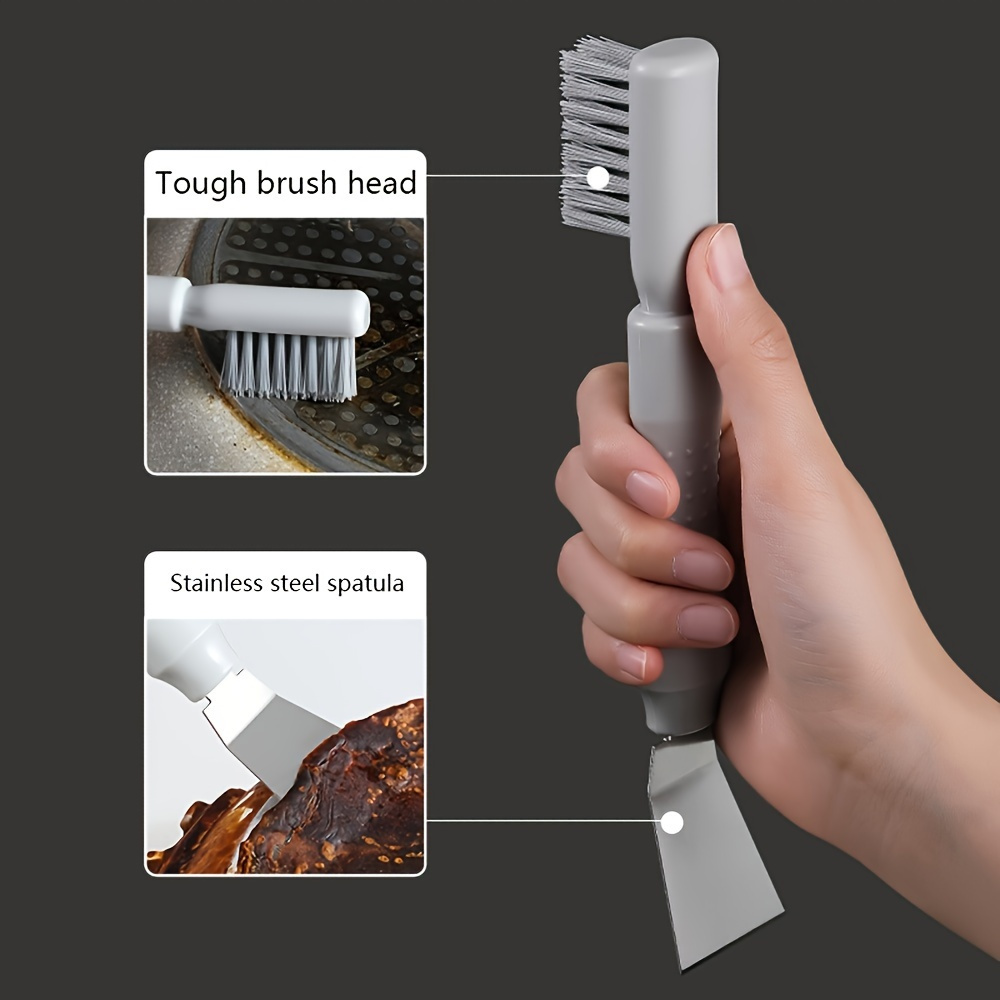 Ultimate 2-in-1 Scraper Tool with Brush, Christmas Sticker Remover & Range Hood Grease Cleaner