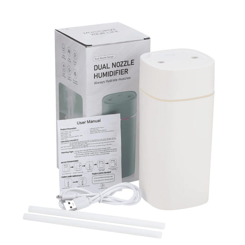 GlowMist 600ML USB Cool Mist Humidifier & Essential Oil Diffuser with Night Light