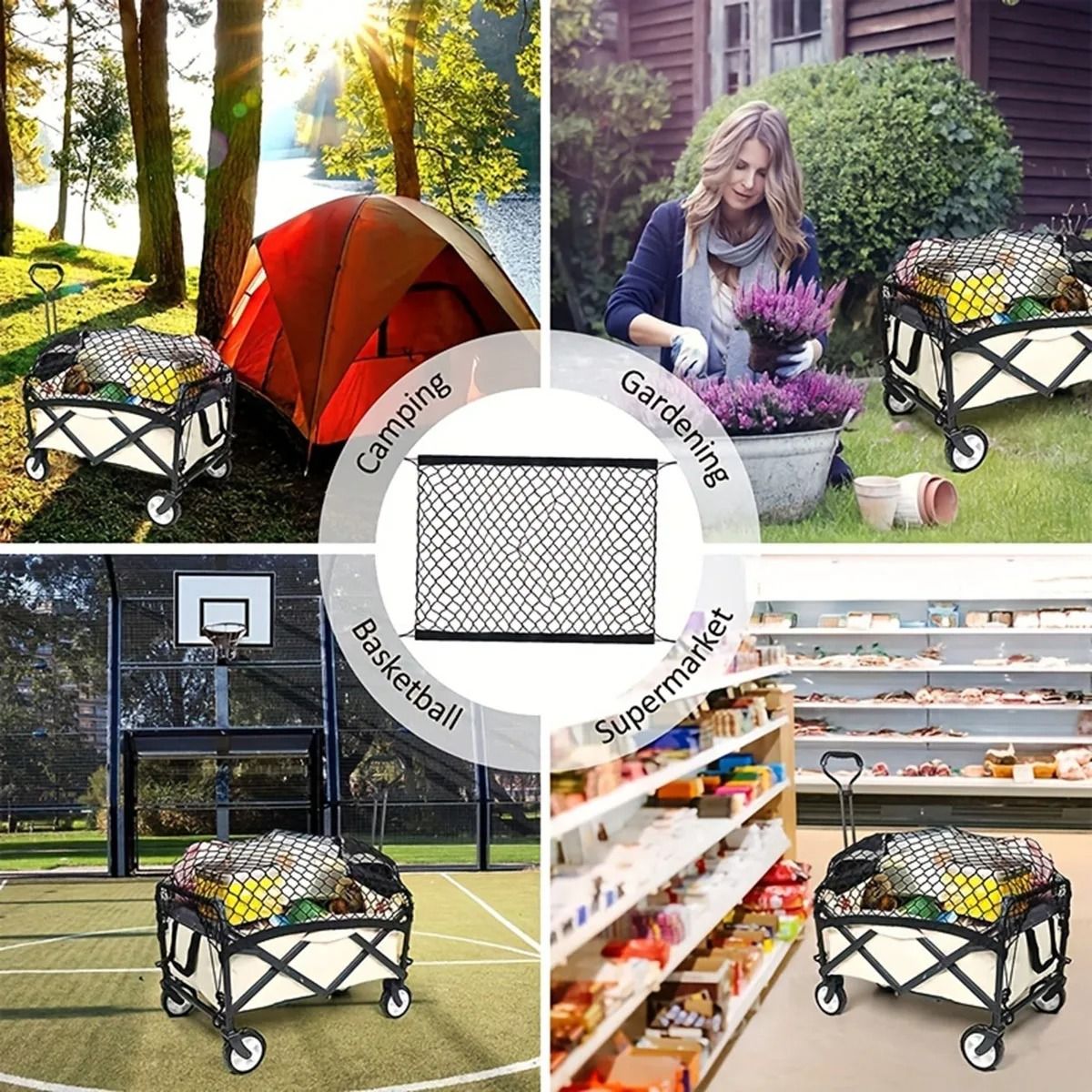 Universal Heavy-Duty Camping and Garden Cart Cargo Net