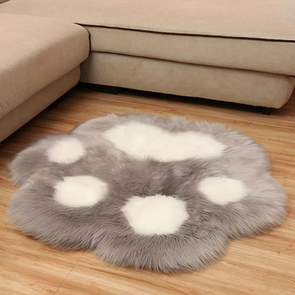 Ultra Soft Plush Cat Paw Decorative Floor Mat
