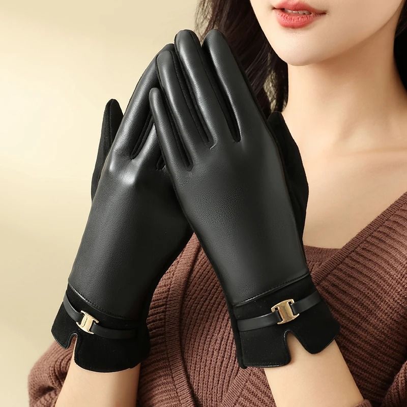 Women Winter Fleece Lined Touch Screen Cycling and Driving Gloves