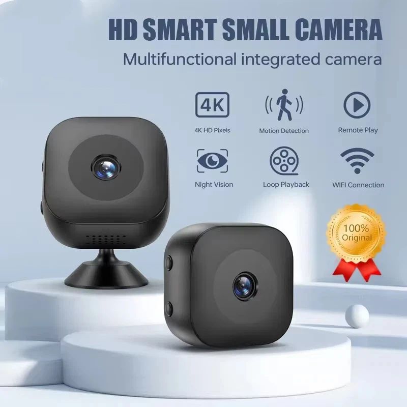Mini 4K WiFi Wireless Security Camera with Remote Monitoring and Night Vision