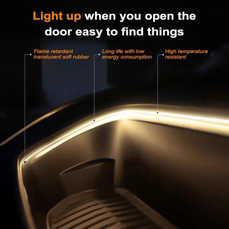 Car Park Frunk Brighten LED Strip – Modified Ambient Light 5M Waterproof for Tesla Trunk Atmosphere Lamp