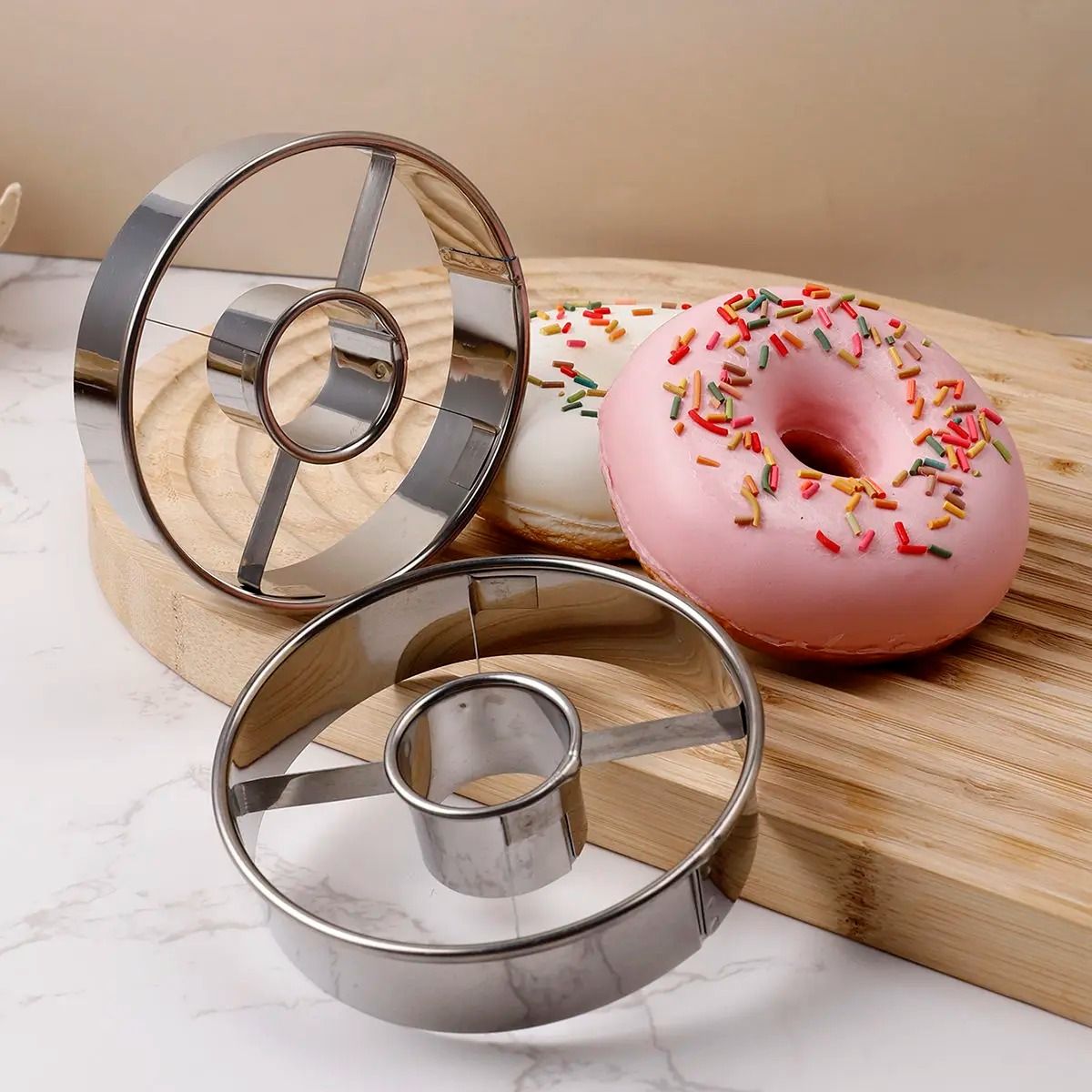 Round Stainless Steel Donut Cutting Mold – Precision Mousse Ring & Cookie Press