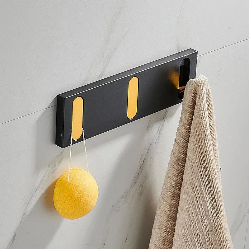 FlexHide Invisible Folding Wall Hooks – Space Aluminum Self-Closing Coat & Towel Hanger