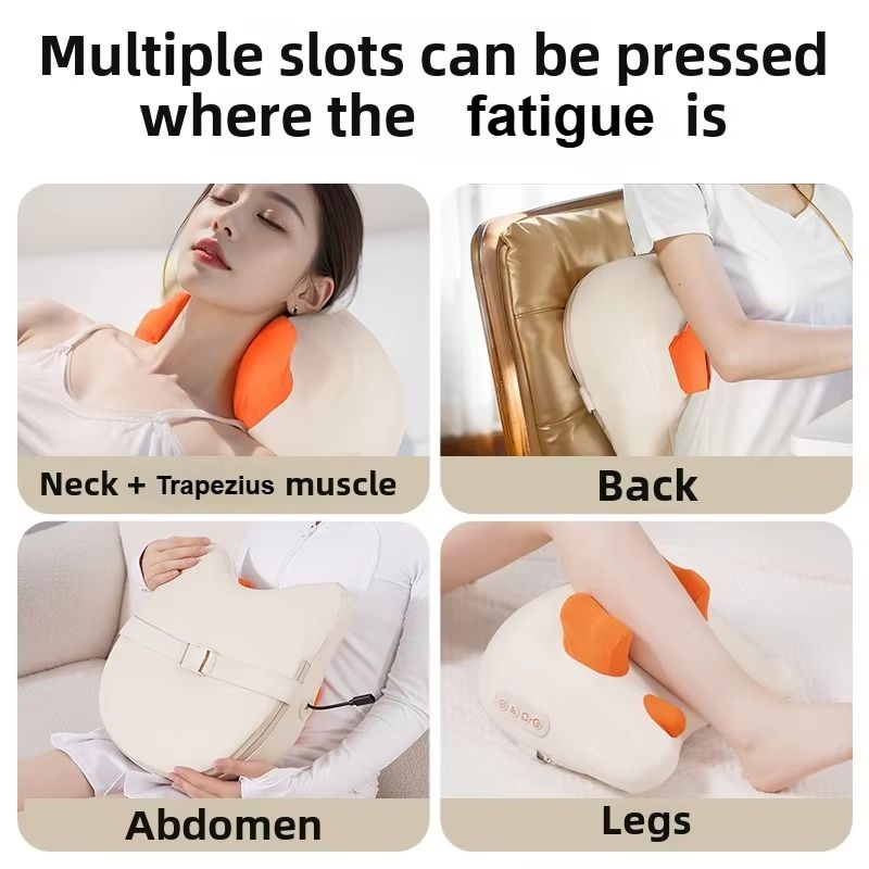 Wireless Electric Shiatsu Massage Pillow – Neck, Shoulder, and Back Massager with Heat