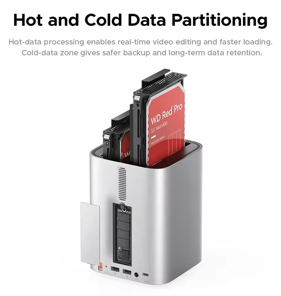 Mini Tower Dock with RAID SSD Case USB 32 Hub 10Gbps Speed