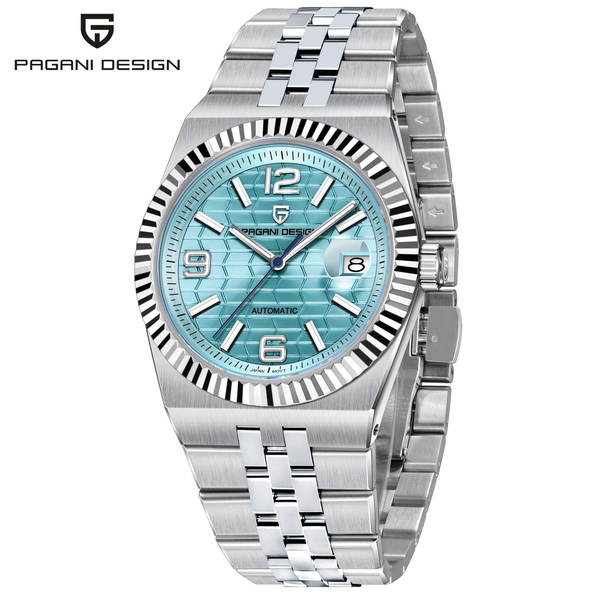 3D Rhombus Dial Automatic Watch – High-Precision Mechanical Stainless Steel Timepiece