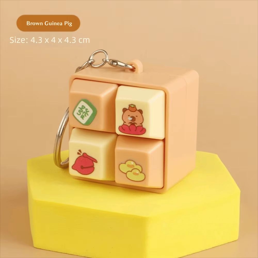 Fun Cartoon Squeeze Music Four-Square Merit Button Keychain