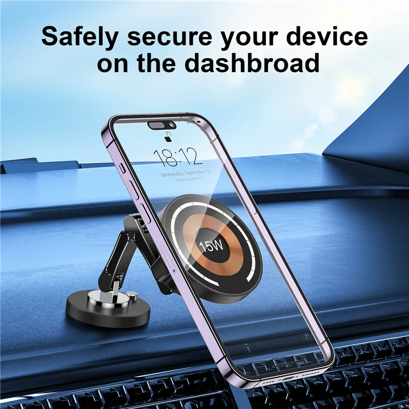 Magnetic Wireless Car Charger Mount Fast Charging Stand for Phones