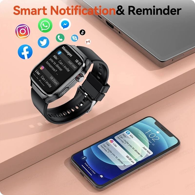 VitalSense Pro ECG Smart Watch Health Tracker Bluetooth Call
