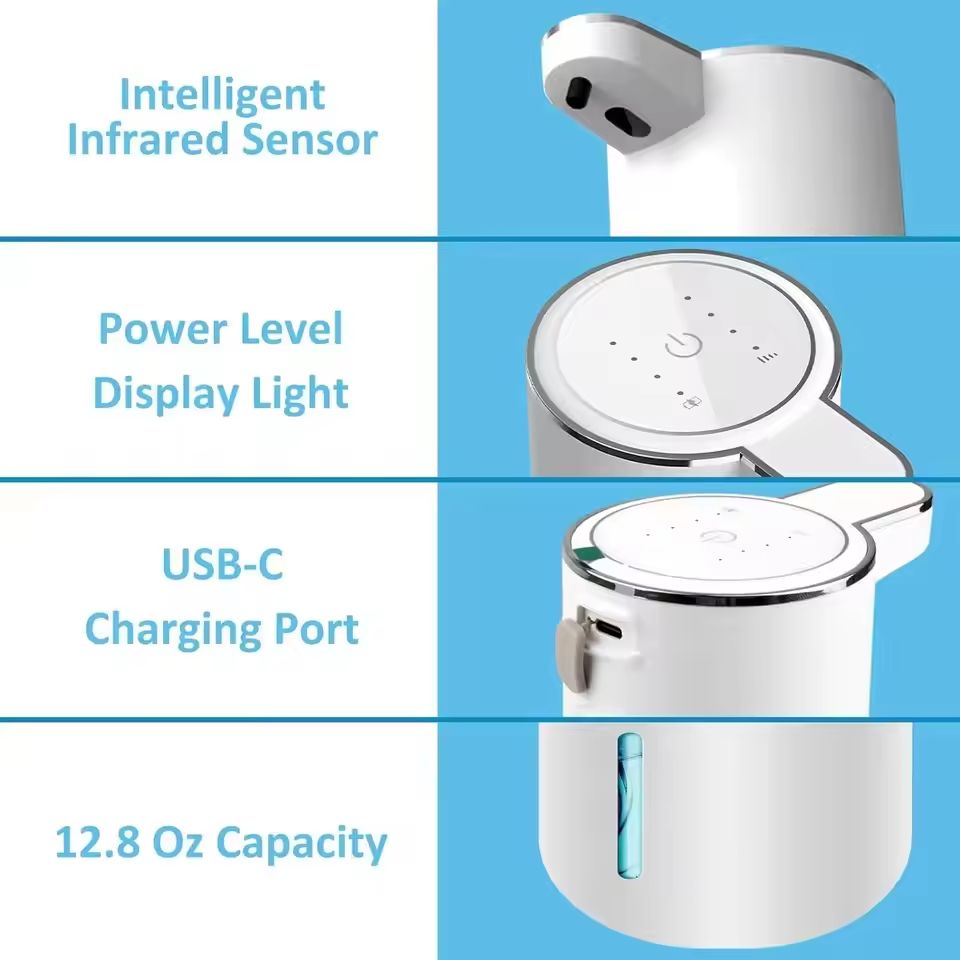 Automatic Touchless Foaming Soap Dispenser USB Rechargeable 380ml