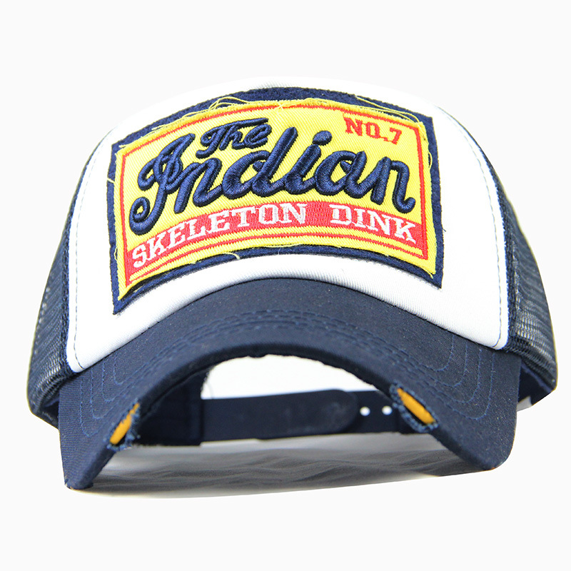 Skeleton Dink Summer Breathable Mesh Baseball Cap for Men Women, Stylish Letter Embroidery Snapback, Unisex Trucker Hat