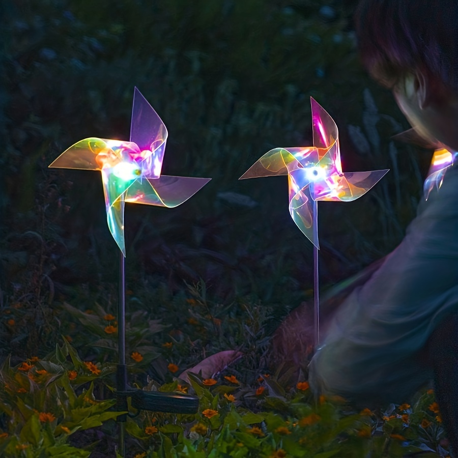 Luminous LED Solar Laser Magic Color Windmill Light, Outdoor Ground Plug-In Lamp, Courtyard Garden Landscape Decoration