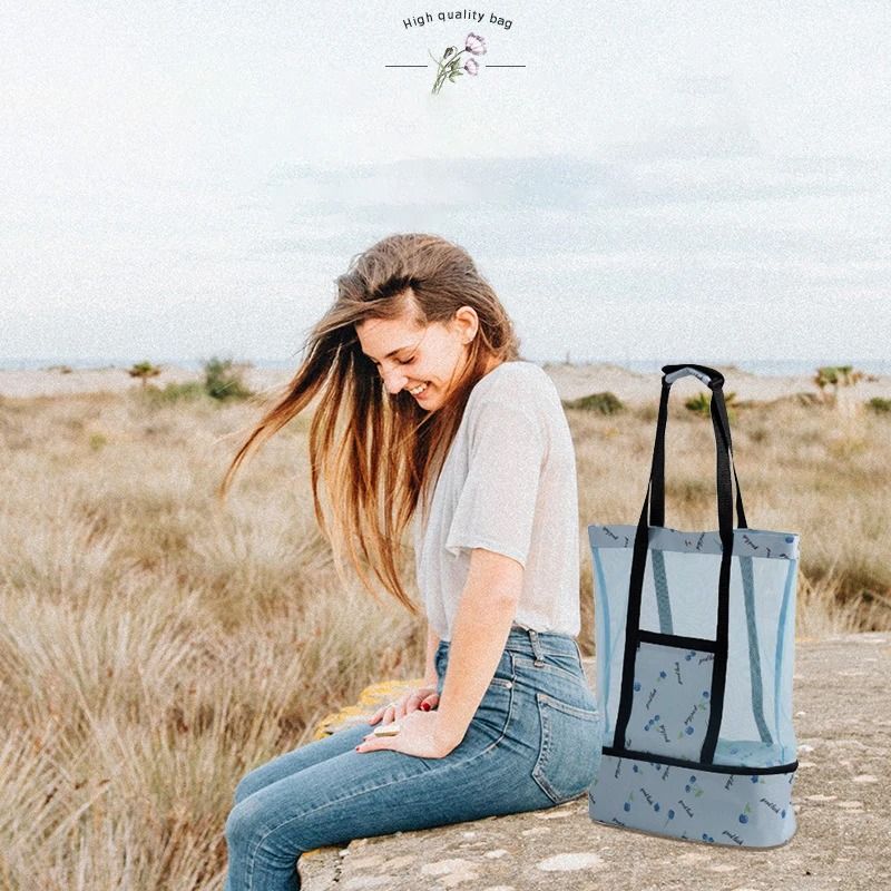 High-Capacity Mesh Picnic and Beach Bag