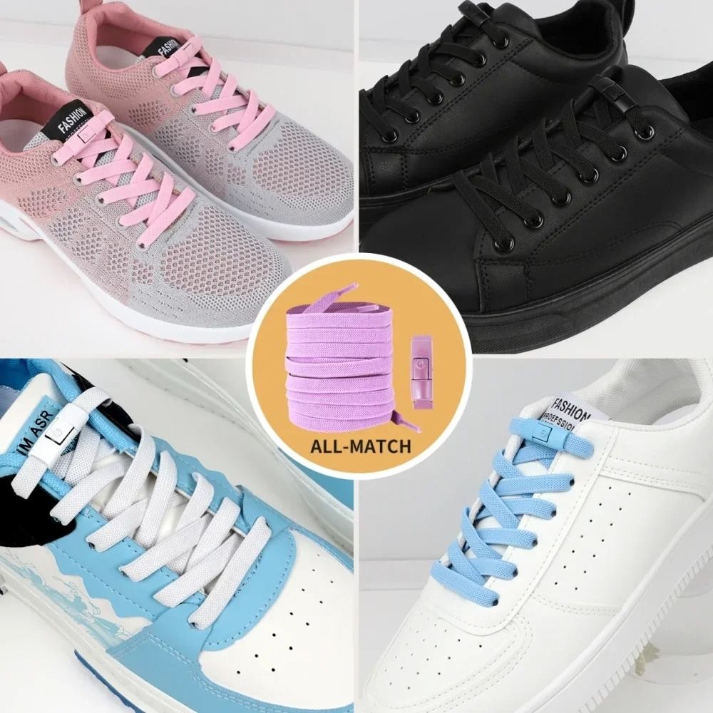 No-Tie Elastic Laces with Press Lock System