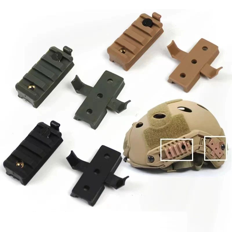 BOOIU 2 Pcs Tactical Helmet Rail Slider Mount Set – Fast Style Rail Adapter for Flashlight & Airsoft Helmet Accessories