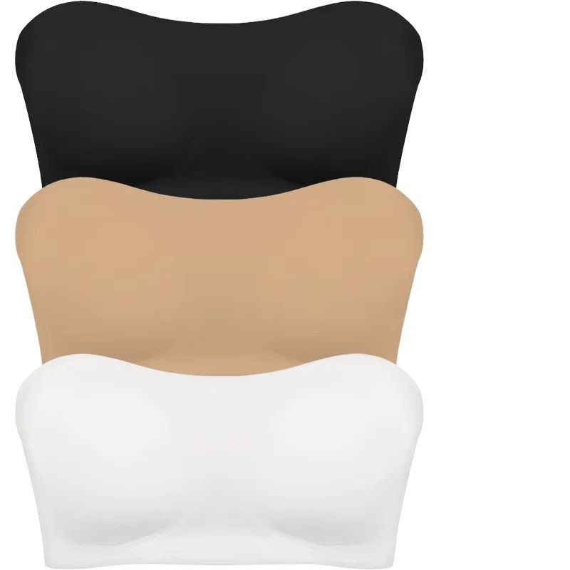 Seamless Ice Silk Strapless Push Up Anti-Slip Bra