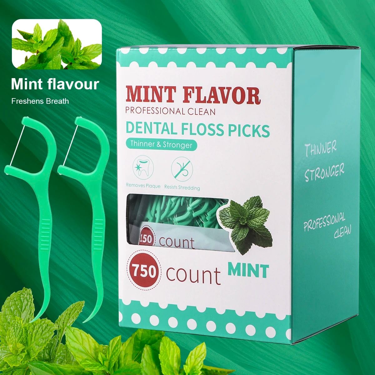 Mint Portable Disposable Dental Floss Sticks