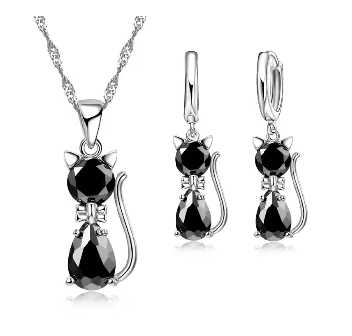 LunaSpark Cat Charm Jewelry Set
