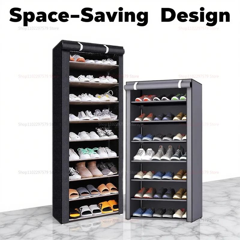Multi Layer Dustproof Shoe Cabinet Organizer Easy Install Shoe Rack for Entryway Dormitory and Rental Homes