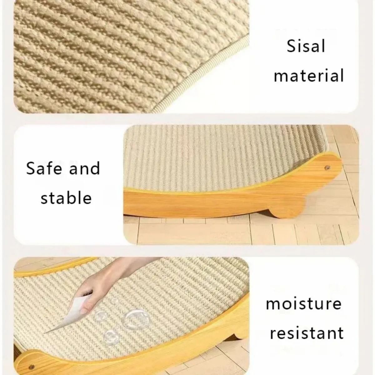 Wooden Cat Scratching Bed Kit with Detachable Scratch Board Multifunction Toy