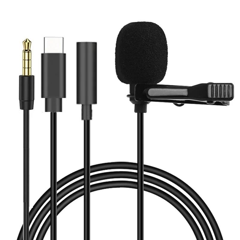 Professional Portable Lavalier Condenser Microphone and Clip-On Lapel Audio Station