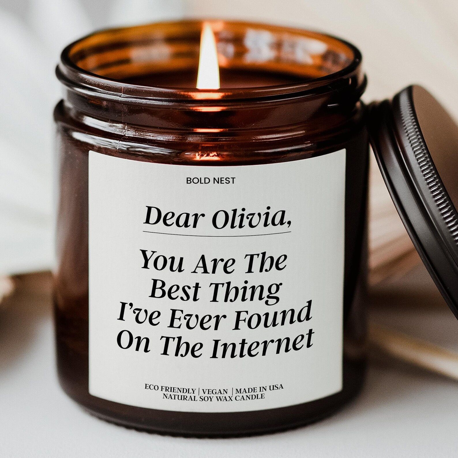 Best Thing on the Internet Candle | Funny Boyfriend Gift, Anniversary & Birthday Soy Candle for Him or Her