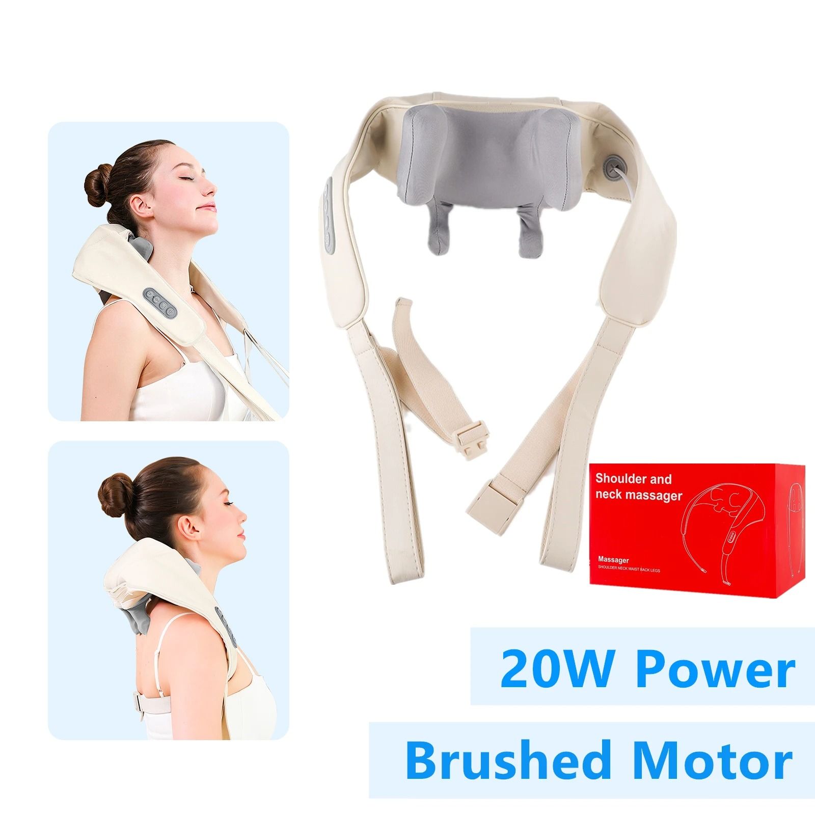 Foreverlily Wireless Neck and Shoulder Massager with Brushless Motor