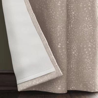 Threshold Blackout Embossed Velvet Curtain Panel, Brown, Blocks Light, Rod Pocket Design, Machine Washable