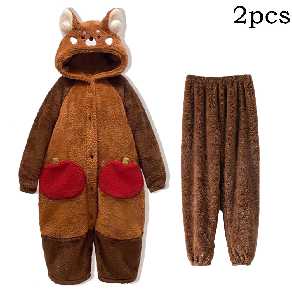 Adult Kigurumi, Raccoon Onesie Pajamas, Cartoon Animal Costume, Soft Fleece Nightgown, Halloween, Christmas, Loungewear